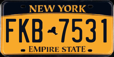 NY license plate FKB7531