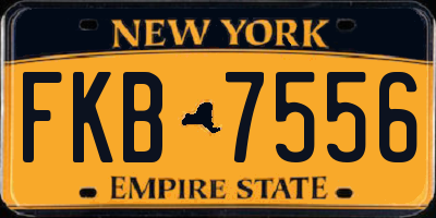 NY license plate FKB7556
