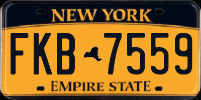 NY license plate FKB7559