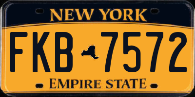 NY license plate FKB7572
