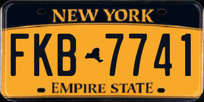 NY license plate FKB7741