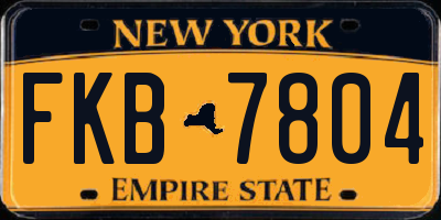 NY license plate FKB7804