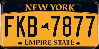 NY license plate FKB7877
