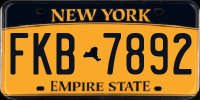 NY license plate FKB7892