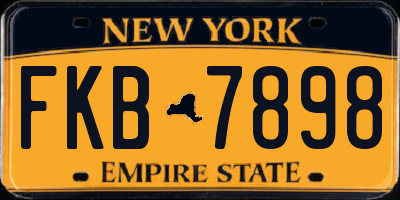 NY license plate FKB7898