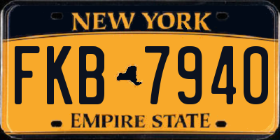 NY license plate FKB7940