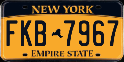 NY license plate FKB7967