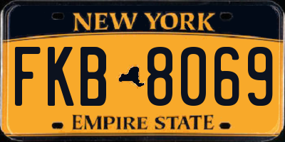 NY license plate FKB8069