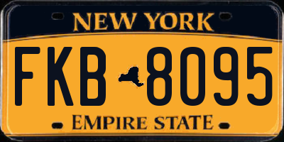 NY license plate FKB8095