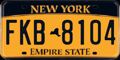 NY license plate FKB8104