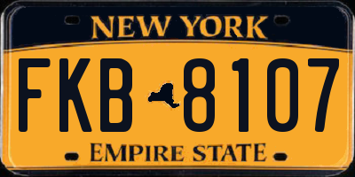 NY license plate FKB8107