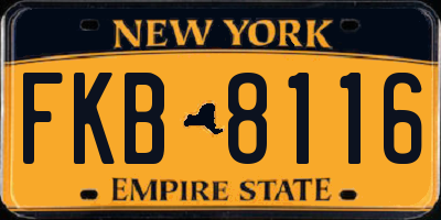 NY license plate FKB8116