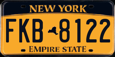 NY license plate FKB8122