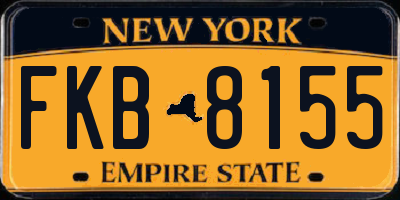 NY license plate FKB8155