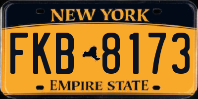 NY license plate FKB8173