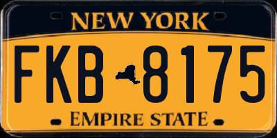 NY license plate FKB8175