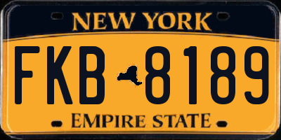 NY license plate FKB8189