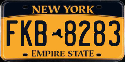 NY license plate FKB8283
