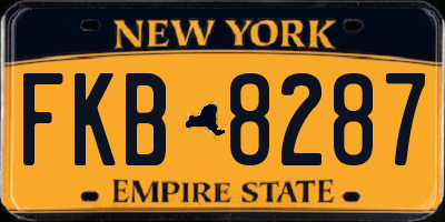 NY license plate FKB8287