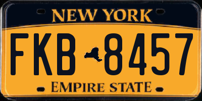 NY license plate FKB8457