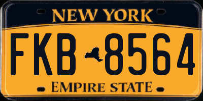 NY license plate FKB8564