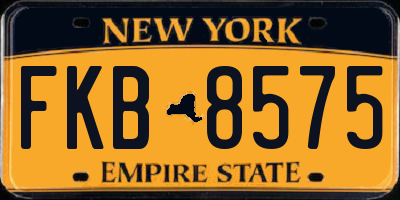 NY license plate FKB8575