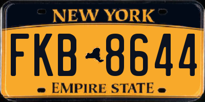 NY license plate FKB8644