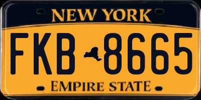 NY license plate FKB8665