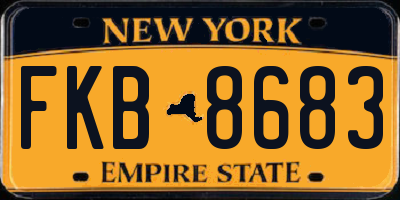 NY license plate FKB8683