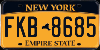 NY license plate FKB8685