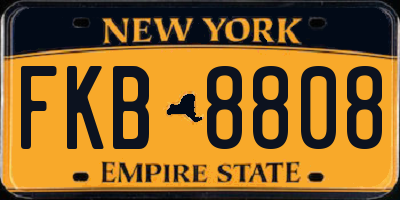 NY license plate FKB8808
