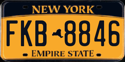 NY license plate FKB8846