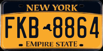 NY license plate FKB8864
