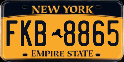 NY license plate FKB8865
