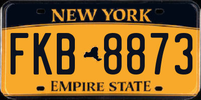 NY license plate FKB8873