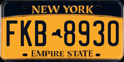 NY license plate FKB8930