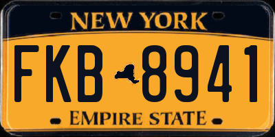 NY license plate FKB8941