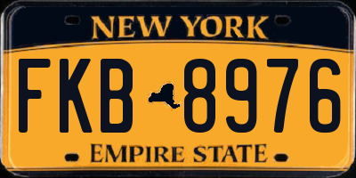 NY license plate FKB8976