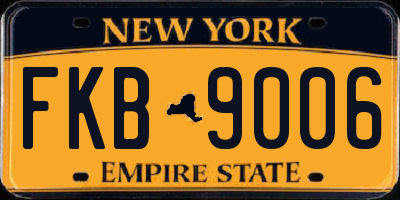 NY license plate FKB9006