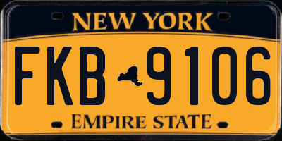 NY license plate FKB9106