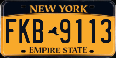 NY license plate FKB9113
