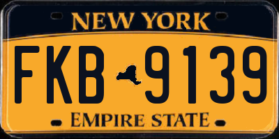 NY license plate FKB9139