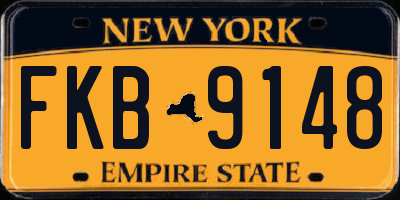 NY license plate FKB9148