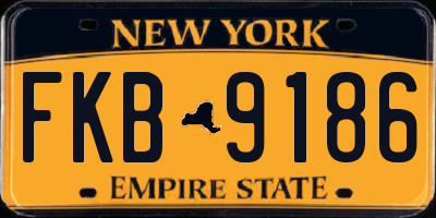 NY license plate FKB9186