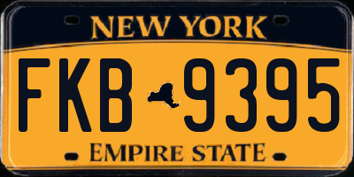 NY license plate FKB9395