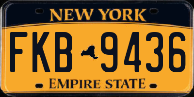 NY license plate FKB9436