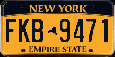 NY license plate FKB9471