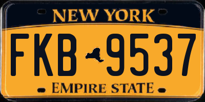 NY license plate FKB9537
