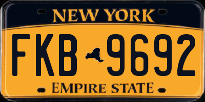 NY license plate FKB9692