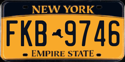 NY license plate FKB9746